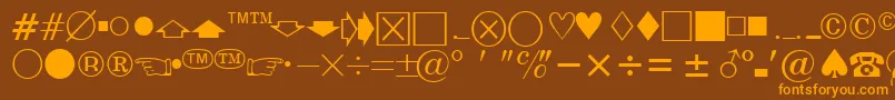 Fonte EisagonewssskRegular – fontes laranjas em um fundo marrom