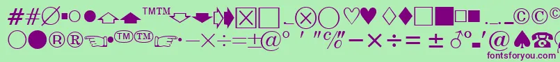 EisagonewssskRegular Font – Purple Fonts on Green Background