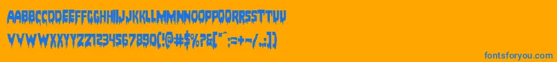 Bloodlust Font – Blue Fonts on Orange Background