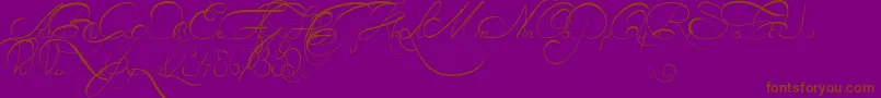 EstrelaFulguria1748-Schriftart – Braune Schriften auf violettem Hintergrund