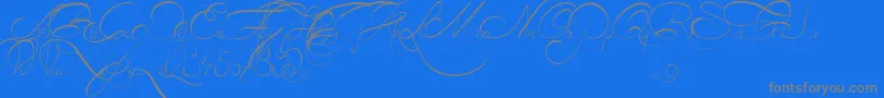 EstrelaFulguria1748-Schriftart – Graue Schriften auf blauem Hintergrund