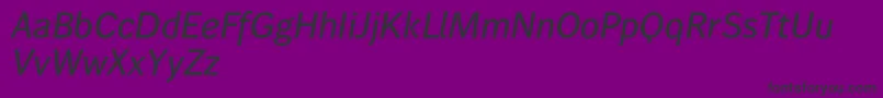 Wendelinreduced65kraeftigkursiv-Schriftart – Schwarze Schriften auf violettem Hintergrund