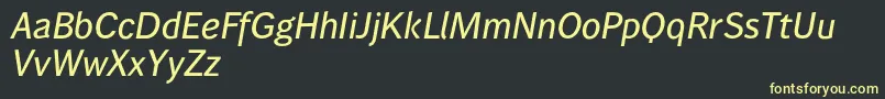 Wendelinreduced65kraeftigkursiv Font – Yellow Fonts on Black Background