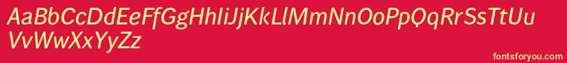 Wendelinreduced65kraeftigkursiv Font – Yellow Fonts on Red Background