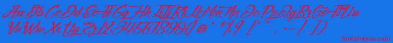 AguaDeJamaica Font – Red Fonts on Blue Background