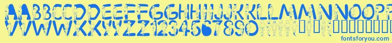 LmsVelma Font – Blue Fonts on Yellow Background