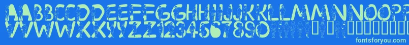 LmsVelma Font – Green Fonts on Blue Background