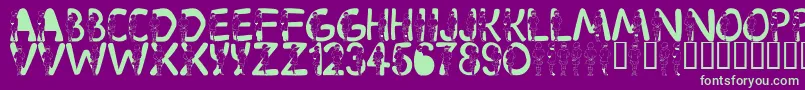 LmsVelma Font – Green Fonts on Purple Background