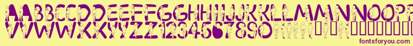 LmsVelma Font – Purple Fonts on Yellow Background