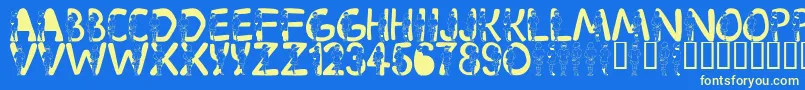 LmsVelma Font – Yellow Fonts on Blue Background