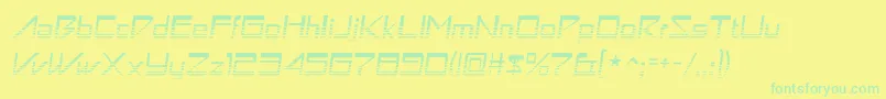 Fonte Astronbv1 – fontes verdes em um fundo amarelo