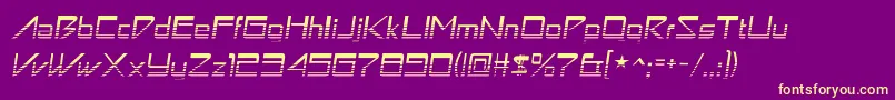 Astronbv1-Schriftart – Gelbe Schriften auf violettem Hintergrund
