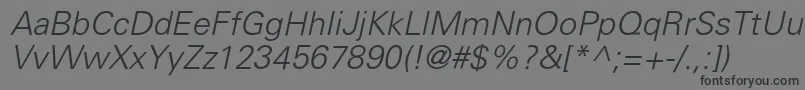 PartnerlightItalic Font – Black Fonts on Gray Background
