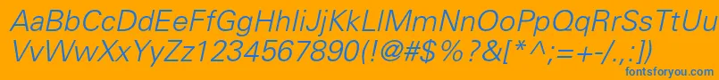PartnerlightItalic Font – Blue Fonts on Orange Background