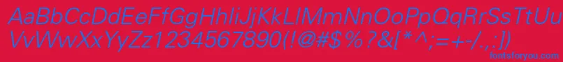 PartnerlightItalic Font – Blue Fonts on Red Background