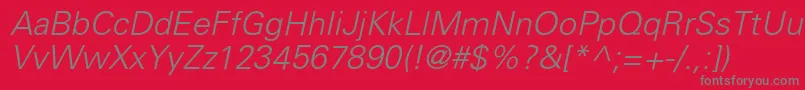 More about PartnerlightItalic Font PartnerlightItalic Font – Gray Fonts on Red Background