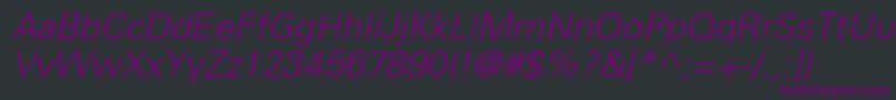 PartnerlightItalic Font – Purple Fonts on Black Background