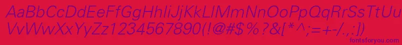 フォントPartnerlightItalic – 赤い背景に紫のフォント