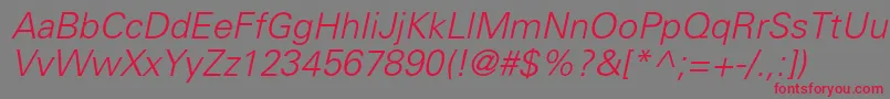 PartnerlightItalic Font – Red Fonts on Gray Background