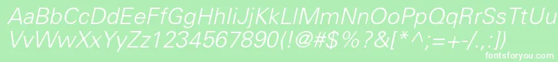 PartnerlightItalic Font – White Fonts on Green Background