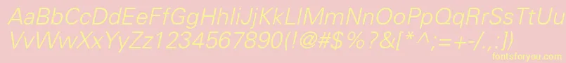 PartnerlightItalic Font – Yellow Fonts on Pink Background