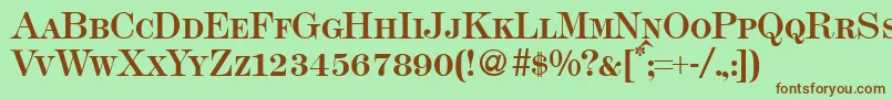 Modern438smcBold Font – Brown Fonts on Green Background