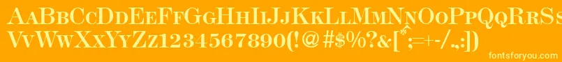 Modern438smcBold Font – Yellow Fonts on Orange Background