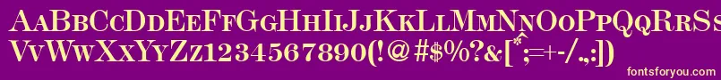 Modern438smcBold Font – Yellow Fonts on Purple Background