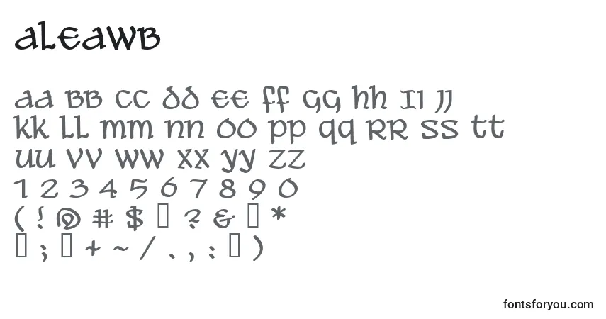 Schriftart Aleawb – Alphabet, Zahlen, spezielle Symbole