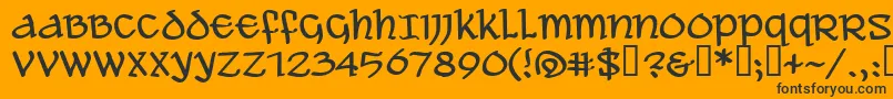 Aleawb-fontti – mustat fontit oranssilla taustalla