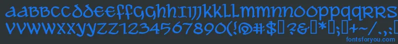 Шрифт Aleawb – синие шрифты на чёрном фоне