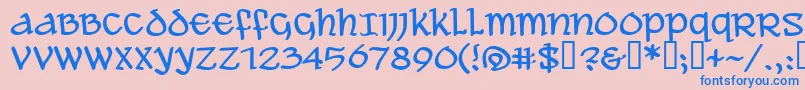 Aleawb-Schriftart – Blaue Schriften auf rosa Hintergrund