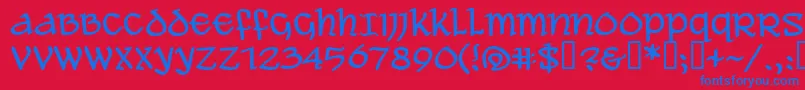 Aleawb-Schriftart – Blaue Schriften auf rotem Hintergrund