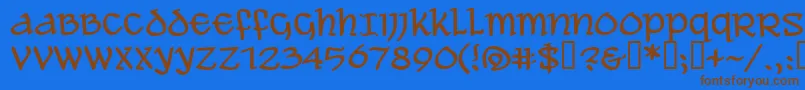 Aleawb Font – Brown Fonts on Blue Background