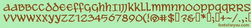 Aleawb-fontti – ruskeat fontit vihreällä taustalla