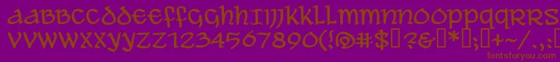 フォントAleawb – 紫色の背景に茶色のフォント