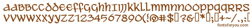 Aleawb-Schriftart – Braune Schriften auf weißem Hintergrund