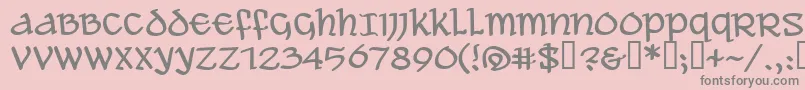 Aleawb-fontti – harmaat kirjasimet vaaleanpunaisella taustalla