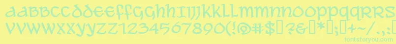 Aleawb Font – Green Fonts on Yellow Background