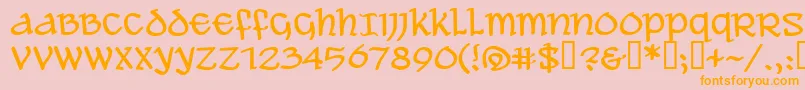 Aleawb-Schriftart – Orangefarbene Schriften auf rosa Hintergrund