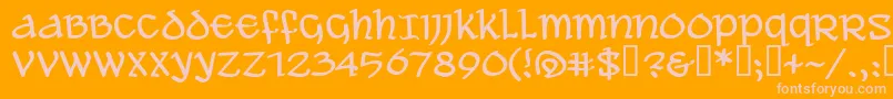 Aleawb Font – Pink Fonts on Orange Background