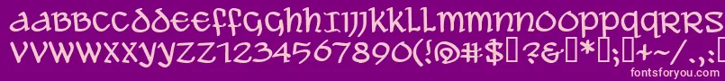 Aleawb-Schriftart – Rosa Schriften auf violettem Hintergrund