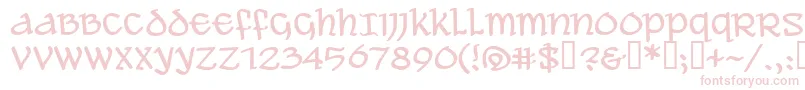 Aleawb-fontti – vaaleanpunaiset fontit valkoisella taustalla