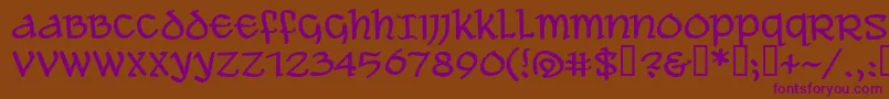 Aleawb-Schriftart – Violette Schriften auf braunem Hintergrund