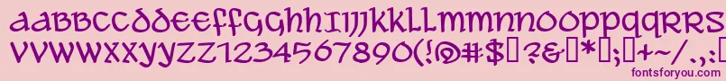 Aleawb-Schriftart – Violette Schriften auf rosa Hintergrund