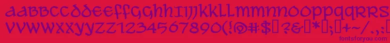 フォントAleawb – 赤い背景に紫のフォント