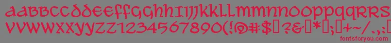 フォントAleawb – 赤い文字の灰色の背景