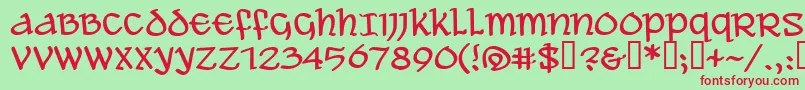 Aleawb-fontti – punaiset fontit vihreällä taustalla