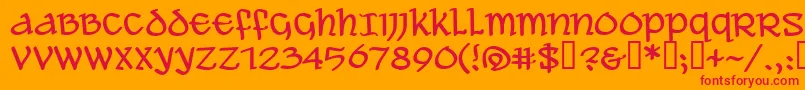 フォントAleawb – オレンジの背景に赤い文字