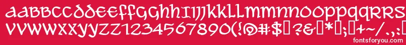 Aleawb-fontti – valkoiset fontit punaisella taustalla